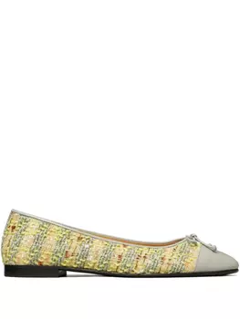 Балетки с контрастным носком Tory Burch, желтый