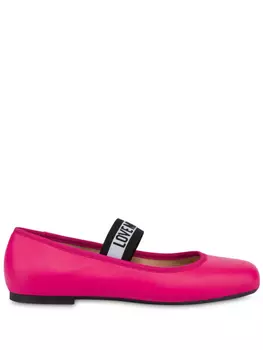 Балетки с логотипом Love Moschino, розовый
