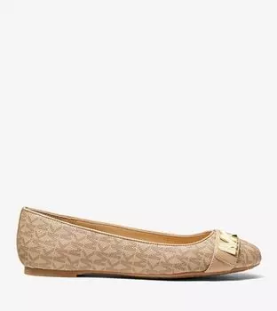 Балетки с логотипом Michael Michael Kors Jilly Logo Flat, светло-коричневый