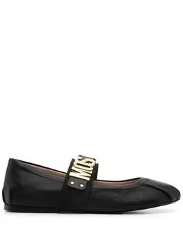Балетки с логотипом Moschino, черный