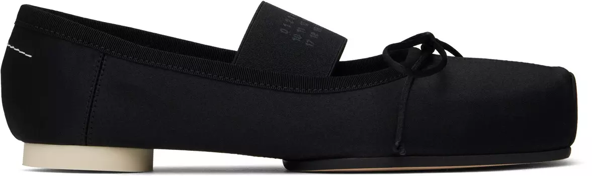 Балетки с логотипом Satin Pointe MM6 Maison Margiela