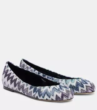 Балетки с люрексом Zig Zag Missoni, синий