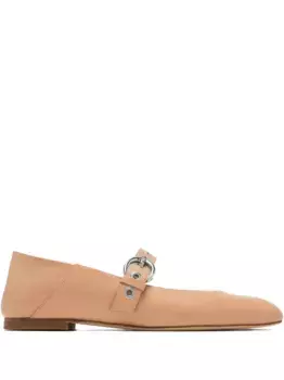 Балетки с люверсами и пряжками Stuart Weitzman, нейтральный