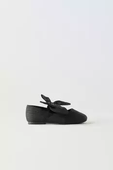 Балетки с макси-бантом ZARA, черный