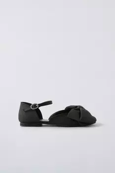 Балетки с макси-бантом ZARA, черный