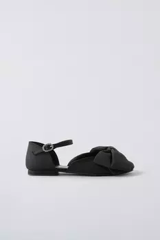 Балетки с макси-бантом ZARA, черный