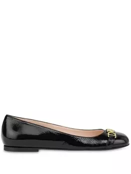 Балетки с металлическим декором Love Moschino, черный