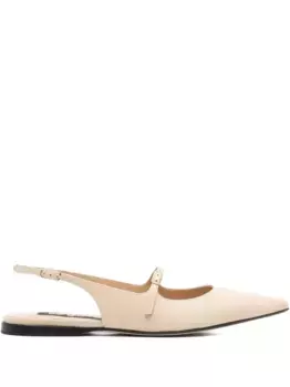 Балетки с открытой пяткой и острым носком Sergio Rossi, нейтральный