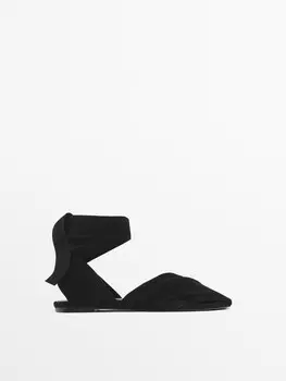 Балетки с открытой пяткой Massimo Dutti, черный