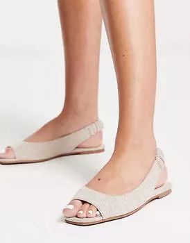 Балетки с открытым носком ASOS DESIGN Lemonade из натуральной ткани