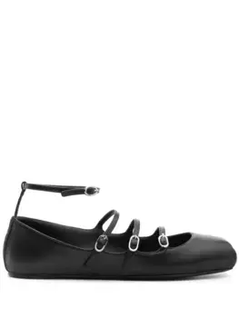 Балетки с пряжками Alexander McQueen, черный