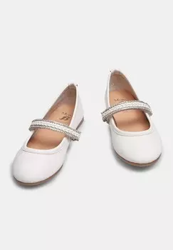 Балетки с пряжкой Bata, белый