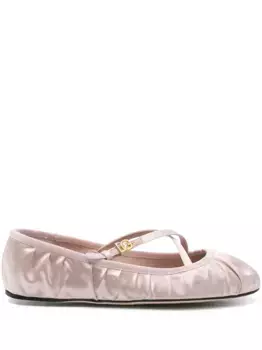 Балетки с пряжкой-логотипом DOLCE & GABBANA, розовый