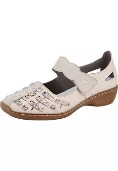 Балетки с пряжкой Rieker, бежевый