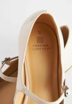 Балетки с ремешками на щиколотке Forever Comfort Point Next, бежевый