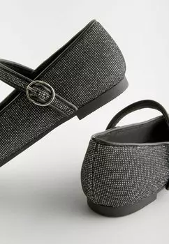 Балетки с ремешками Next, черный