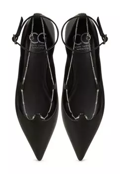 Балетки с ремешком Cesare Gaspari, черный