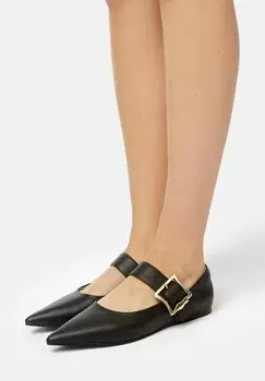Балетки с ремешком на щиколотке ABOUT TIME L37, черный