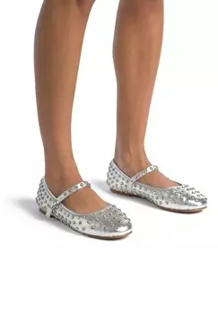 Балетки с ремешком на щиколотке Alma en Pena, серебристый