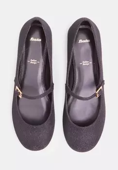 Балетки с ремешком на щиколотке Bata, черный