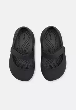 Балетки с ремешком на щиколотке Brooklyn Mary Jane Flat Crocs, черный
