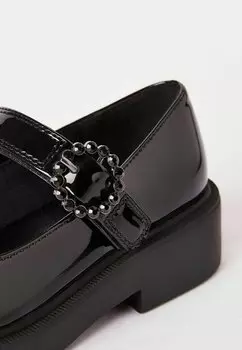 Балетки с ремешком на щиколотке CHUNKY GEM BUCKLE MARY JANE SCHOOL REGULAR FIT Lipsy, черный