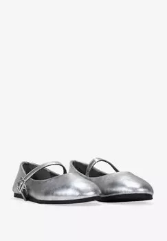 Балетки с ремешком на щиколотке CON HEBILLA Bosanova, серебристый