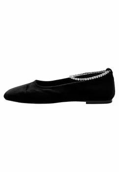 Балетки с ремешком на щиколотке FOREVER COMFORT® SQUARE TOE REGULAR FIT Next, черный