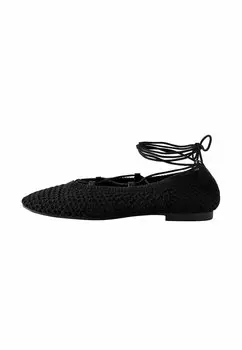 Балетки с ремешком на щиколотке REGULAR FIT - FOREVER COMFORT ROUND TOE TIE UP Next, черный