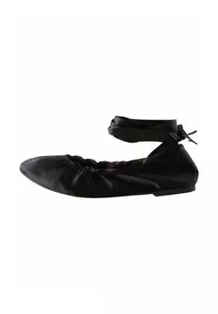 Балетки с ремешком на щиколотке REGULAR FIT - FOREVER COMFORT WRAP UP FLATS Next, черный