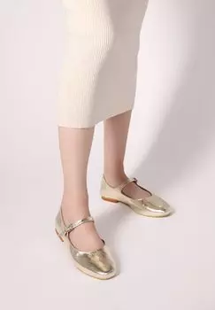 Балетки с ремешком на щиколотке VENEZIA, золотой