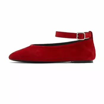 Балетки с ремешком soft with detachable strap Massimo Dutti, красный