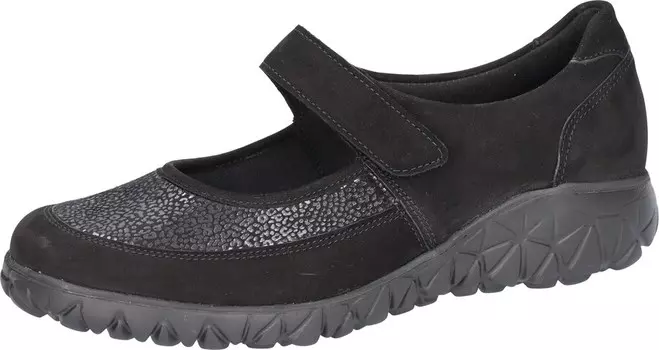 Балетки с ремешком WALDLUFER, черный