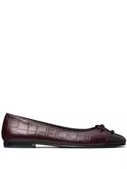 Балетки с тиснением под крокодила Tory Burch, красный