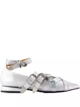 Балетки с заостренным носком Toga Pulla, серебяный