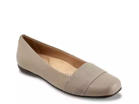 Балетки Samantha Trotters, Beige Leather/Croc Print Band