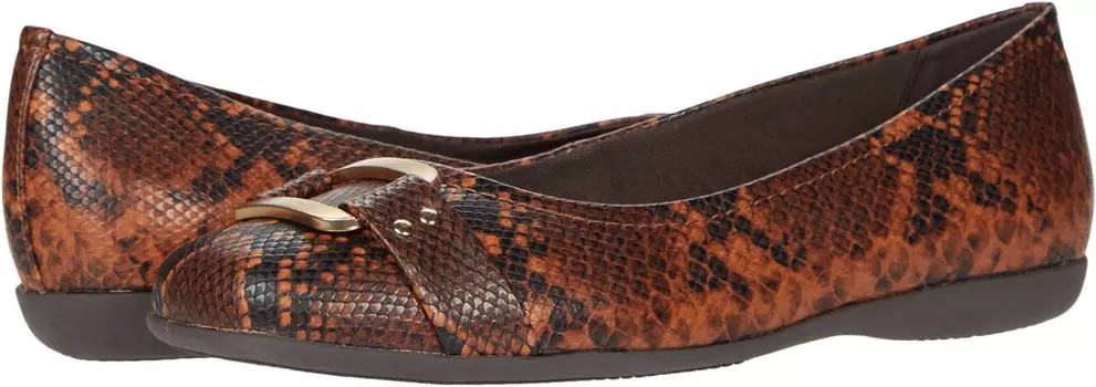 Балетки Sizzle Signature Trotters, цвет Dark Brown Snake