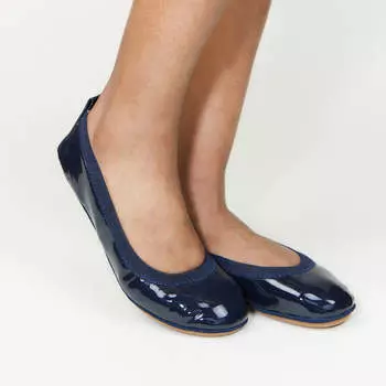 Балетки складные Самара в цвете Deep Navy Patent Yosi Samra