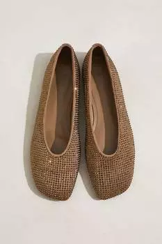 Балетки со стразами H&M, зеленый