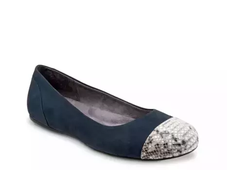 Балетки Sonoma Cap Toe Softwalk, Navy/Beige Snake Print Toe