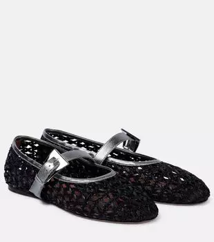 Балетки Sveva из рафии с декоративной пряжкой Paris Texas, Black Platinum