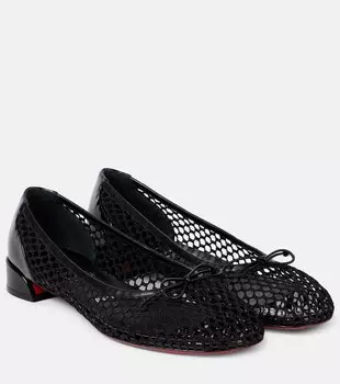 Балетки Sweetie Jane из хлопка и кожи Christian Louboutin, Black/ Lin Black