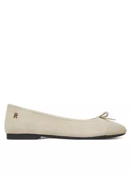 Балетки Toe Cap Suede Ballerina FW0FW08909 Tommy Hilfiger, бежевый