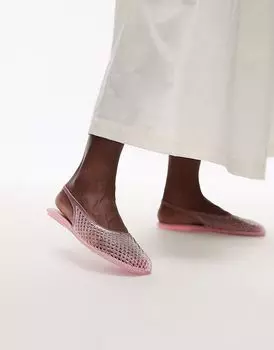 Балетки Topshop Harper Jelly Slingback розового цвета
