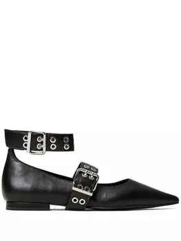 Балетки TWINSET с ремешками, черный