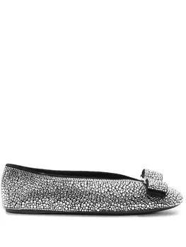 Балетки, украшенные кристаллами Ferragamo, черный