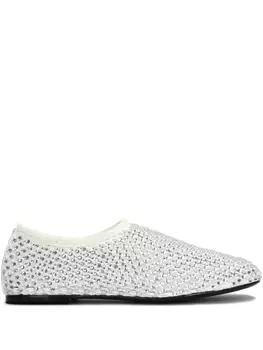 Балетки, украшенные кристаллами strategia shoes, белый