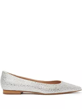 Балетки, украшенные Скароссо Scarosso, белый