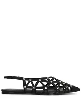 Балетки, украшенные стразами CARRANO, черный