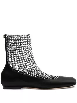 Балетки, украшенные стразами Ren Caovilla, черный